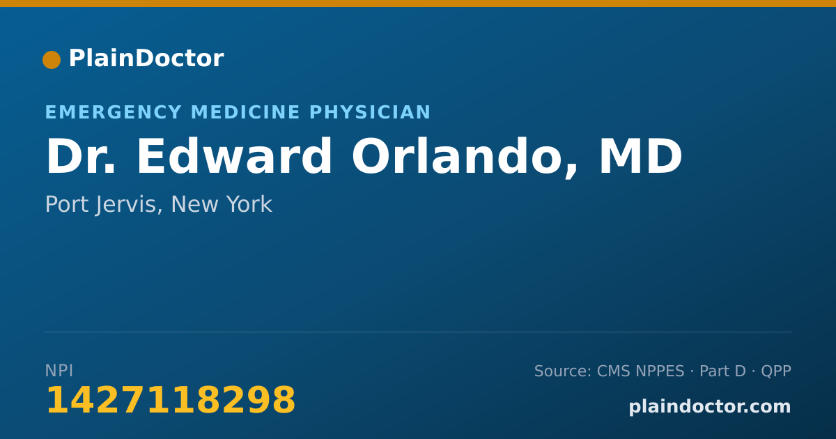 Shareable card for Edward Orlando, MD - Emergency Medicine Physician, Port Jervis, NY