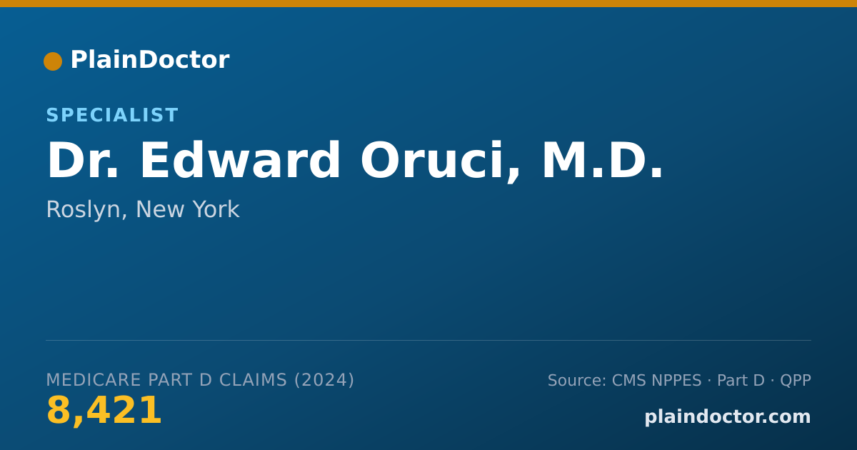 Shareable card for Edward Oruci, M.D. - Specialist, Roslyn, NY