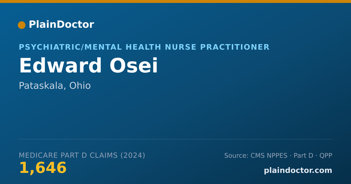 Shareable card for Edward Osei - Psychiatric/Mental Health Nurse Practitioner, Pataskala, OH