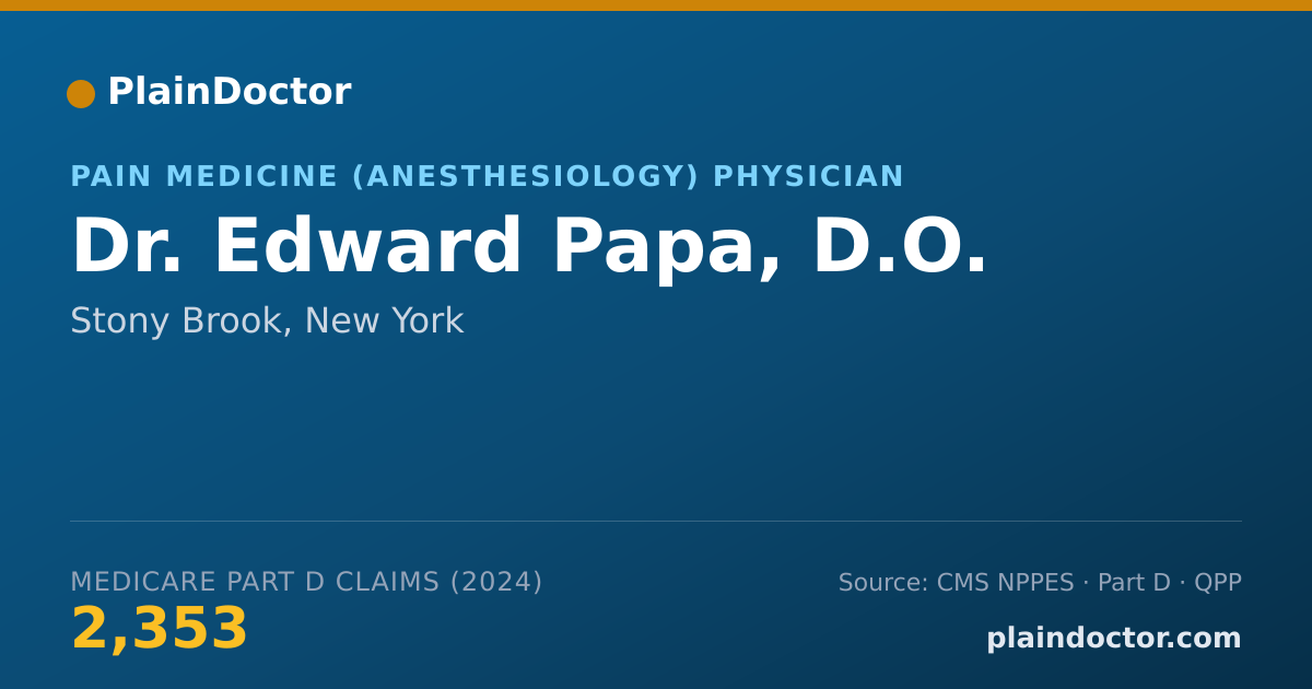 Shareable card for Edward Papa, D.O. - Pain Medicine (Anesthesiology) Physician, Stony Brook, NY