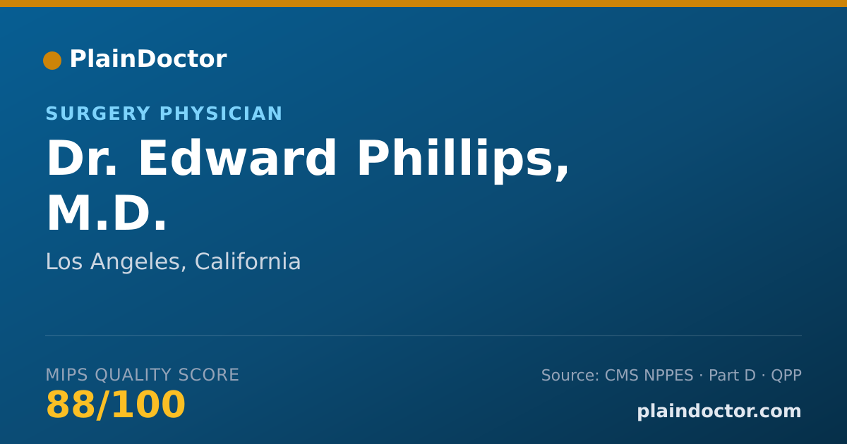 Shareable card for Edward Phillips, M.D. - Surgery Physician, Los Angeles, CA