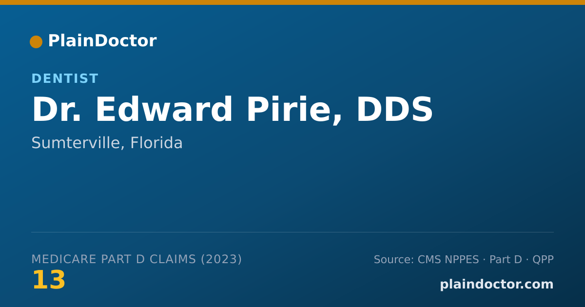 Shareable card for Edward Pirie, DDS - Dentist, Sumterville, FL
