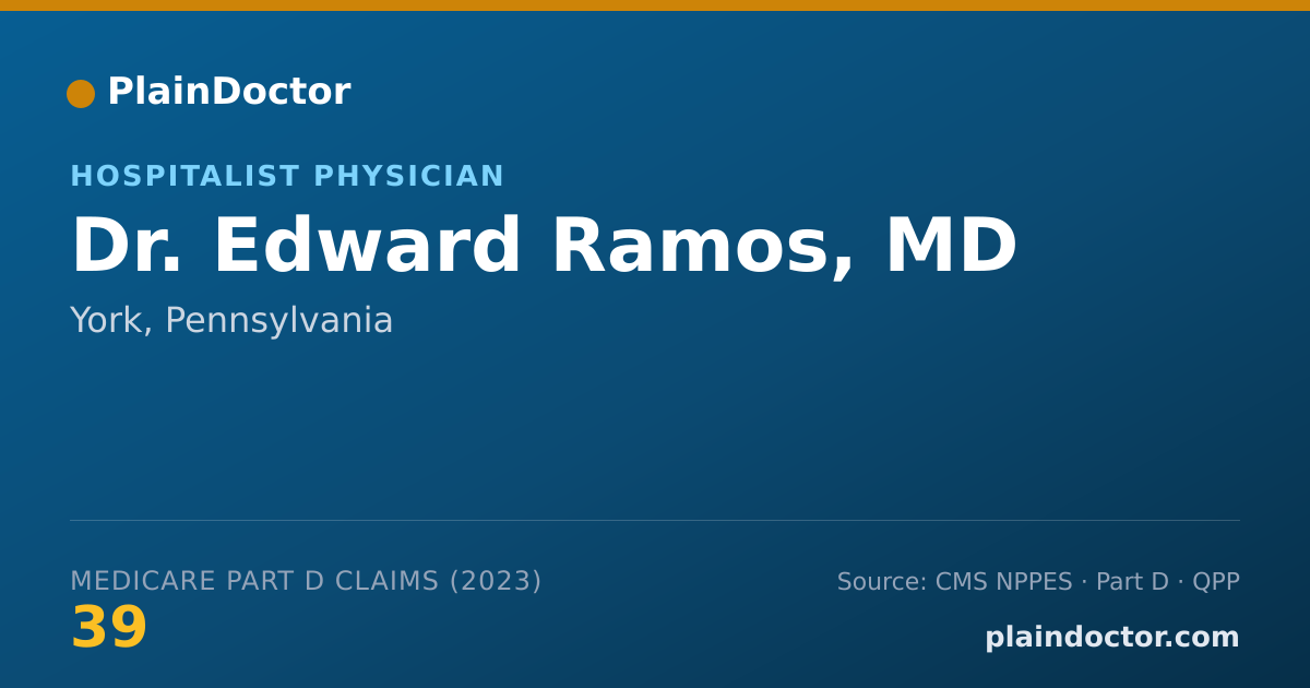 Shareable card for Edward Ramos, MD - Hospitalist Physician, York, PA