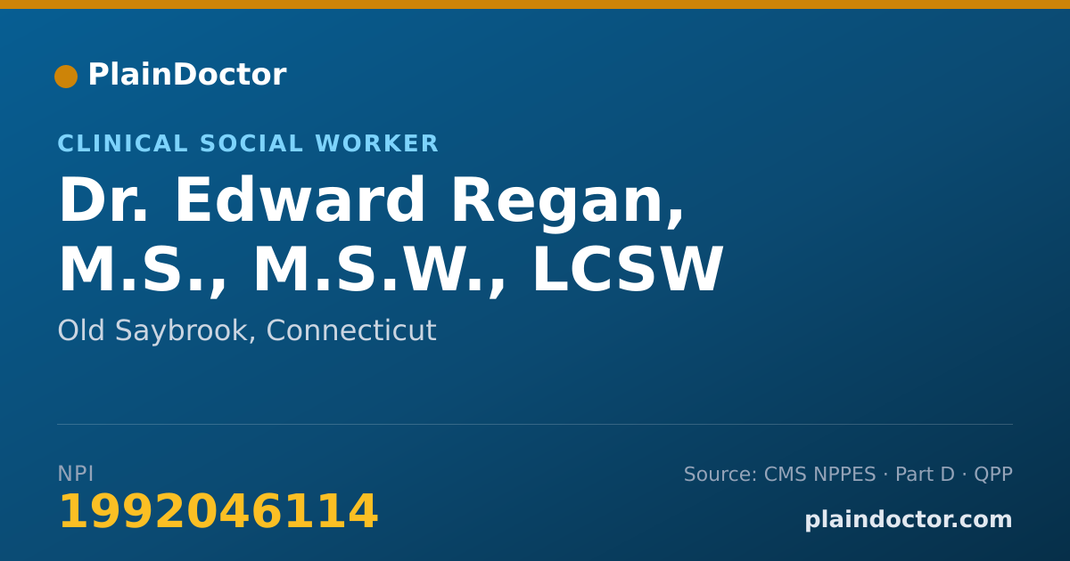 Shareable card for Edward Regan, M.S., M.S.W., LCSW - Clinical Social Worker, Old Saybrook, CT