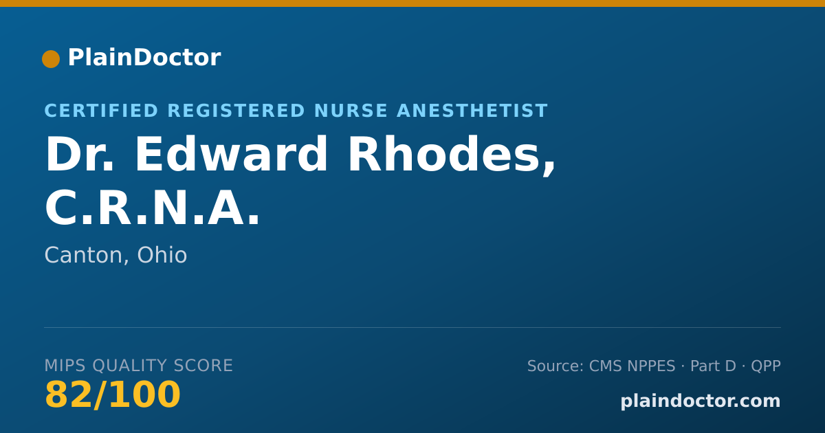 Shareable card for Edward Rhodes, C.R.N.A. - Certified Registered Nurse Anesthetist, Canton, OH