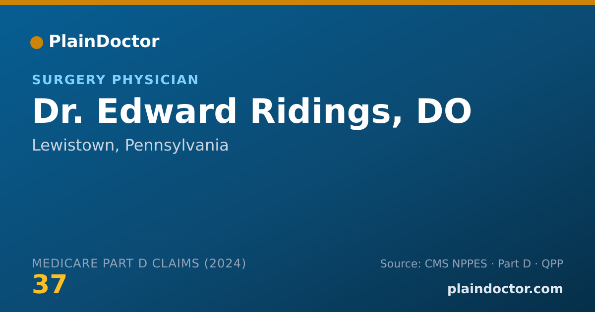 Shareable card for Edward Ridings, DO - Surgery Physician, Lewistown, PA
