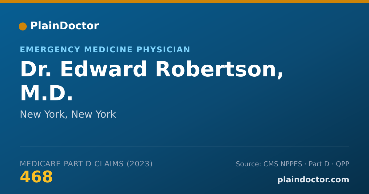 Shareable card for Edward Robertson, M.D. - Emergency Medicine Physician, New York, NY