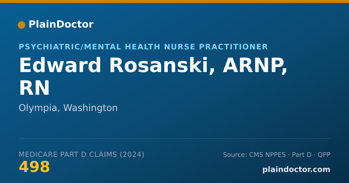 Shareable card for Edward Rosanski, ARNP, RN - Adult Psychiatric/Mental Health Registered Nurse, Olympia, WA
