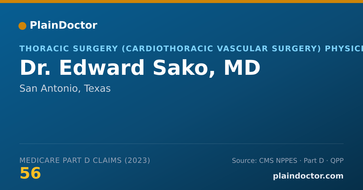 Shareable card for Edward Sako, MD - Thoracic Surgery (Cardiothoracic Vascular Surgery) Physician, San Antonio, TX