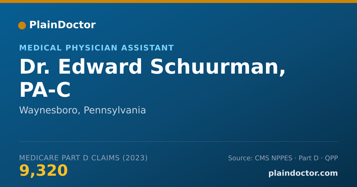 Shareable card for Edward Schuurman, PA-C - Medical Physician Assistant, Waynesboro, PA