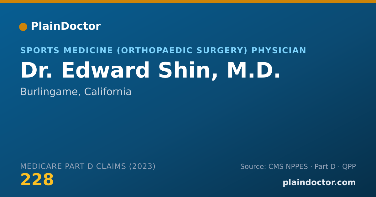 Shareable card for Edward Shin, M.D. - Sports Medicine (Orthopaedic Surgery) Physician, Burlingame, CA