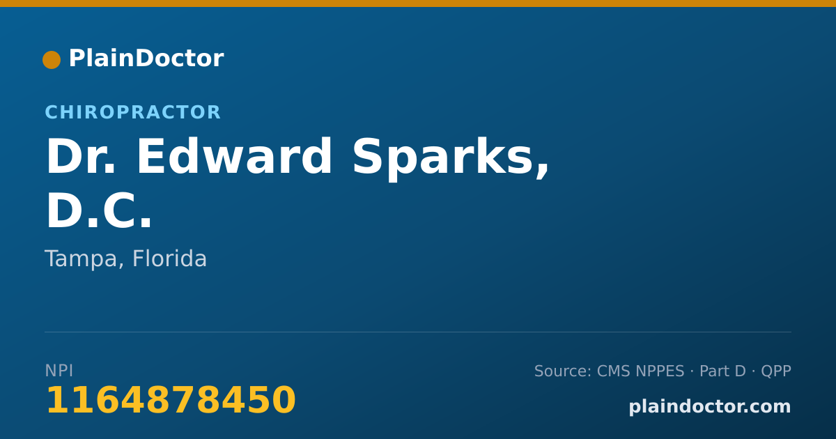 Shareable card for Edward Sparks, D.C. - Chiropractor, Tampa, FL