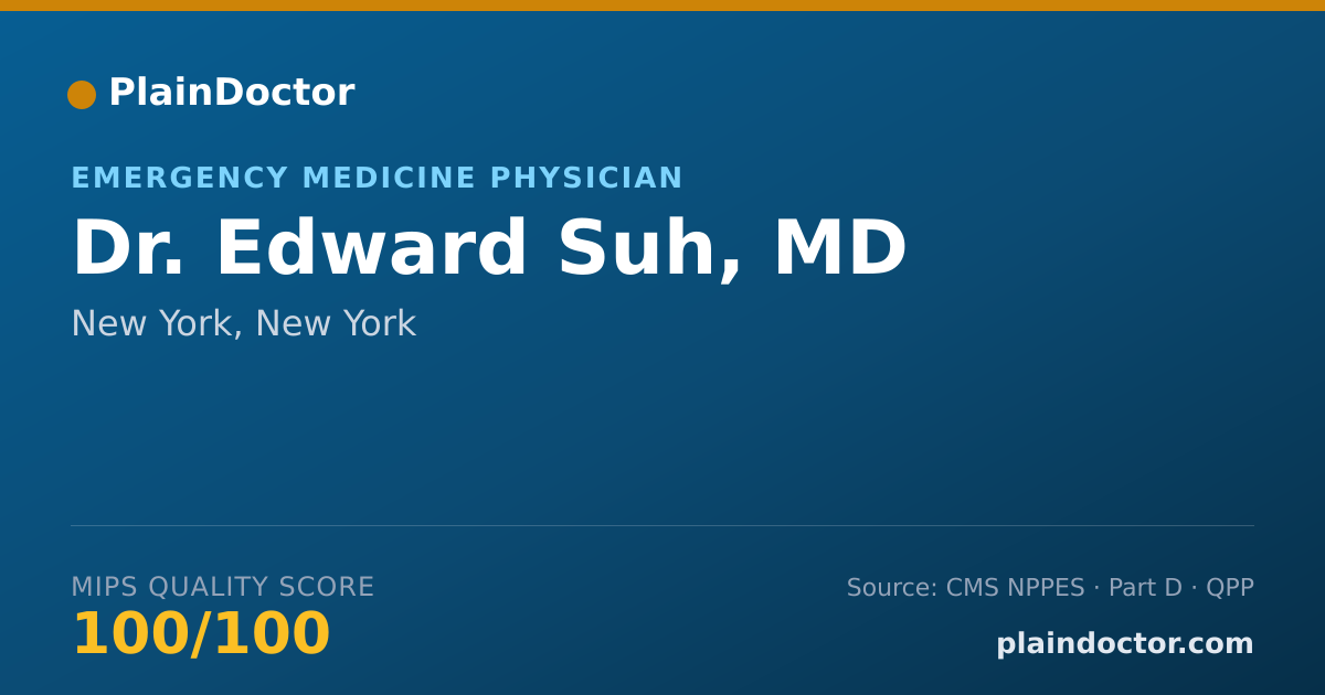 Shareable card for Edward Suh, MD - Emergency Medicine Physician, New York, NY