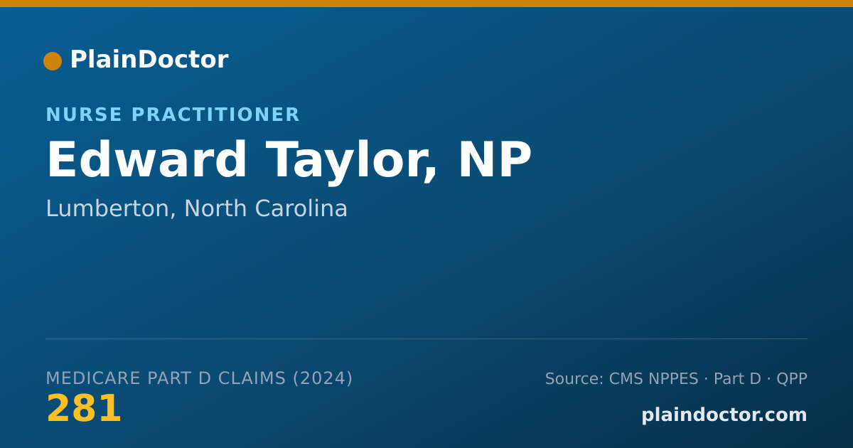 Shareable card for Edward Taylor, NP - Nurse Practitioner, Lumberton, NC