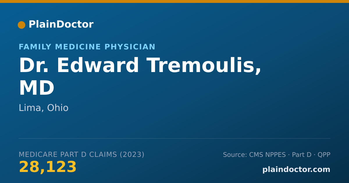 Shareable card for Edward Tremoulis, MD - Family Medicine Physician, Lima, OH
