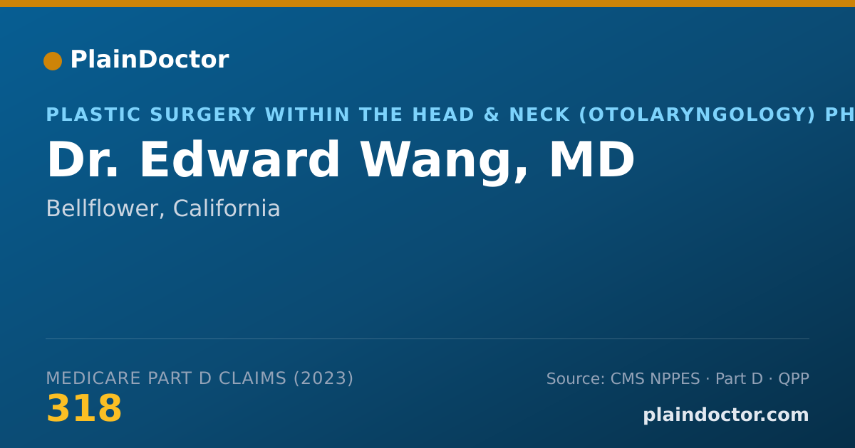 Shareable card for Edward Wang, MD - Plastic Surgery within the Head & Neck (Otolaryngology) Physician, Bellflower, CA