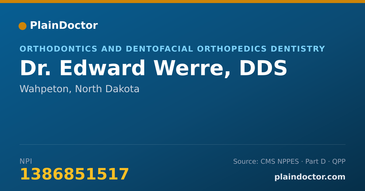 Shareable card for Edward Werre, DDS - Orthodontics and Dentofacial Orthopedics Dentistry, Wahpeton, ND