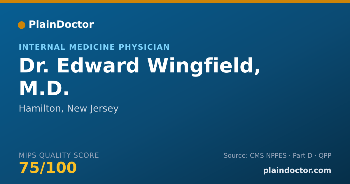 Shareable card for Edward Wingfield, M.D. - Internal Medicine Physician, Hamilton, NJ
