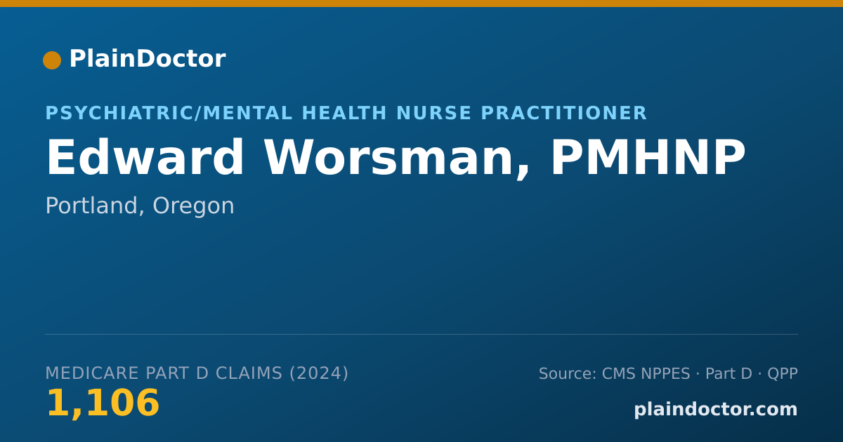 Shareable card for Edward Worsman, PMHNP - Psychiatric/Mental Health Nurse Practitioner, Portland, OR