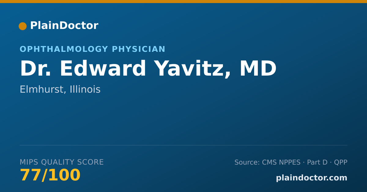 Shareable card for Edward Yavitz, MD - Ophthalmology Physician, Elmhurst, IL