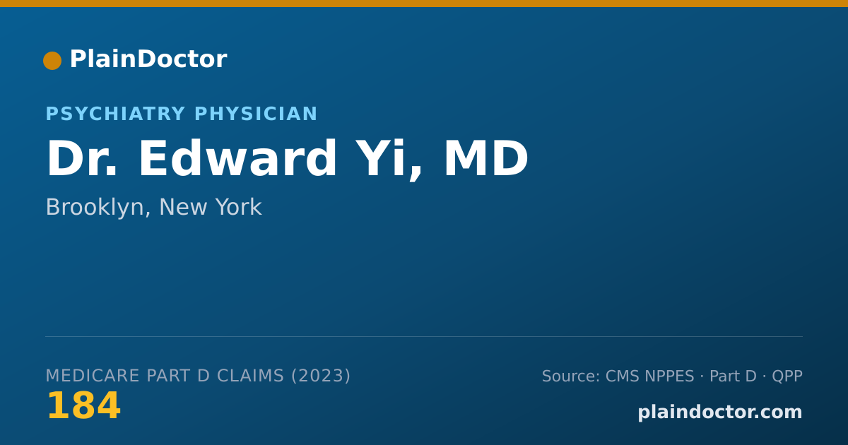 Shareable card for Edward Yi, MD - Psychiatry Physician, Brooklyn, NY
