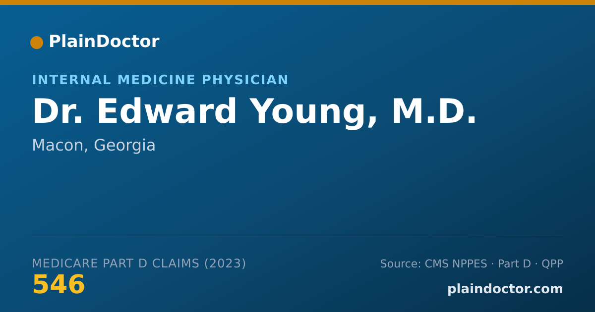 Shareable card for Edward Young, M.D. - Internal Medicine Physician, Macon, GA