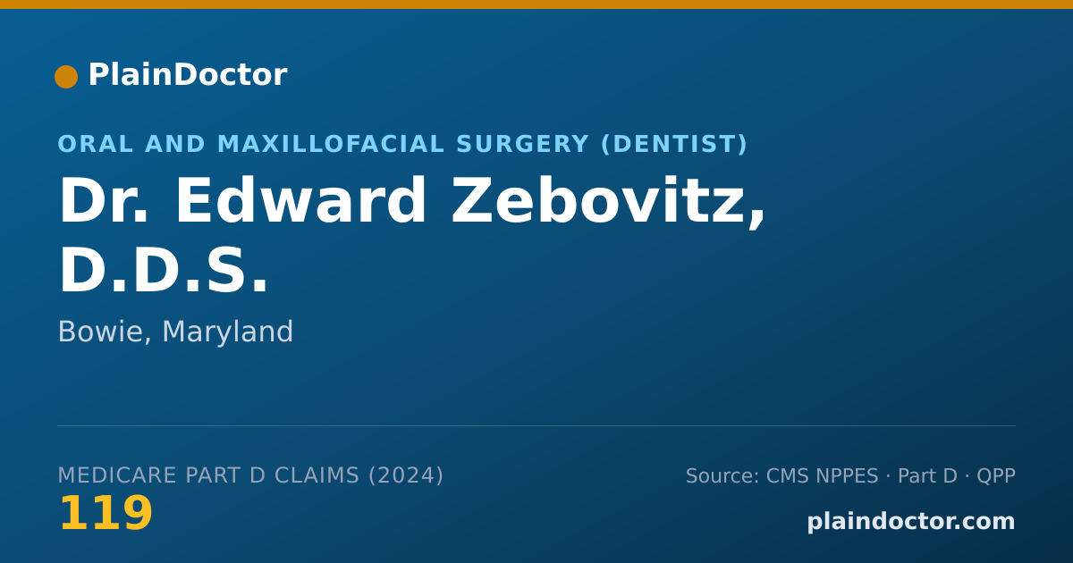 Shareable card for Edward Zebovitz, D.D.S. - Oral and Maxillofacial Surgery (Dentist), Bowie, MD