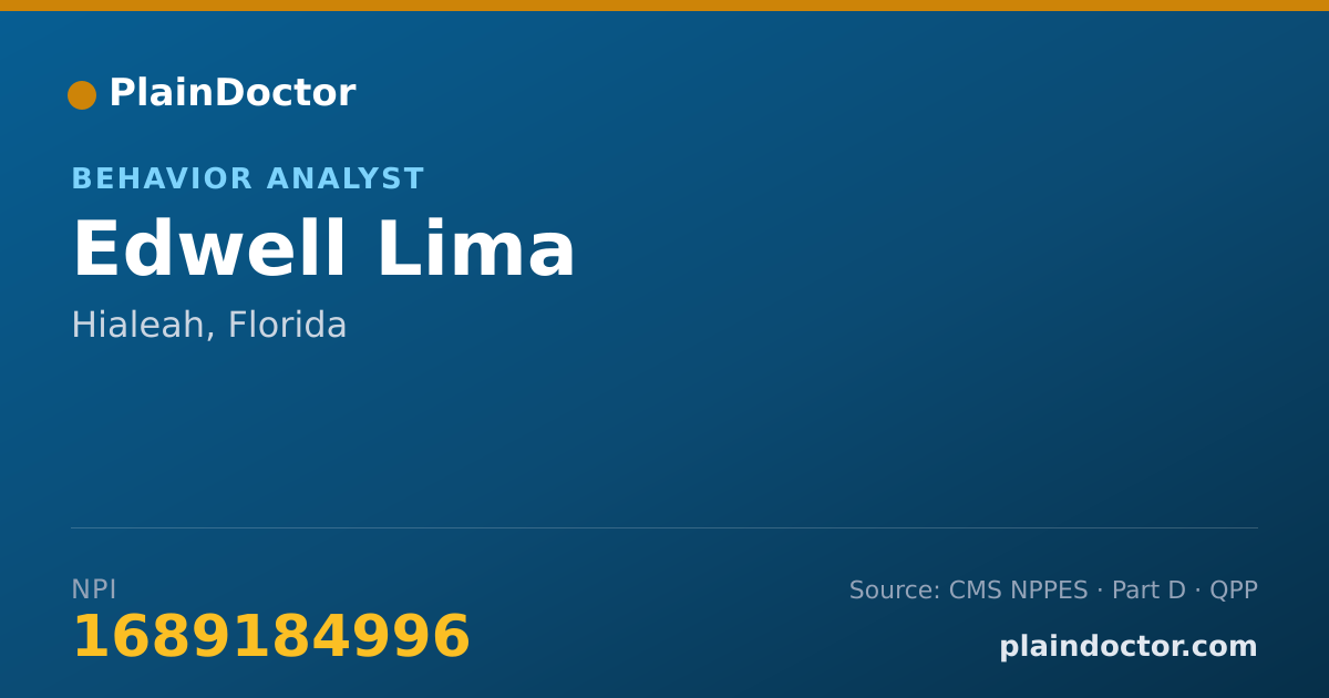 Shareable card for Edwell Lima - Behavior Analyst, Hialeah, FL