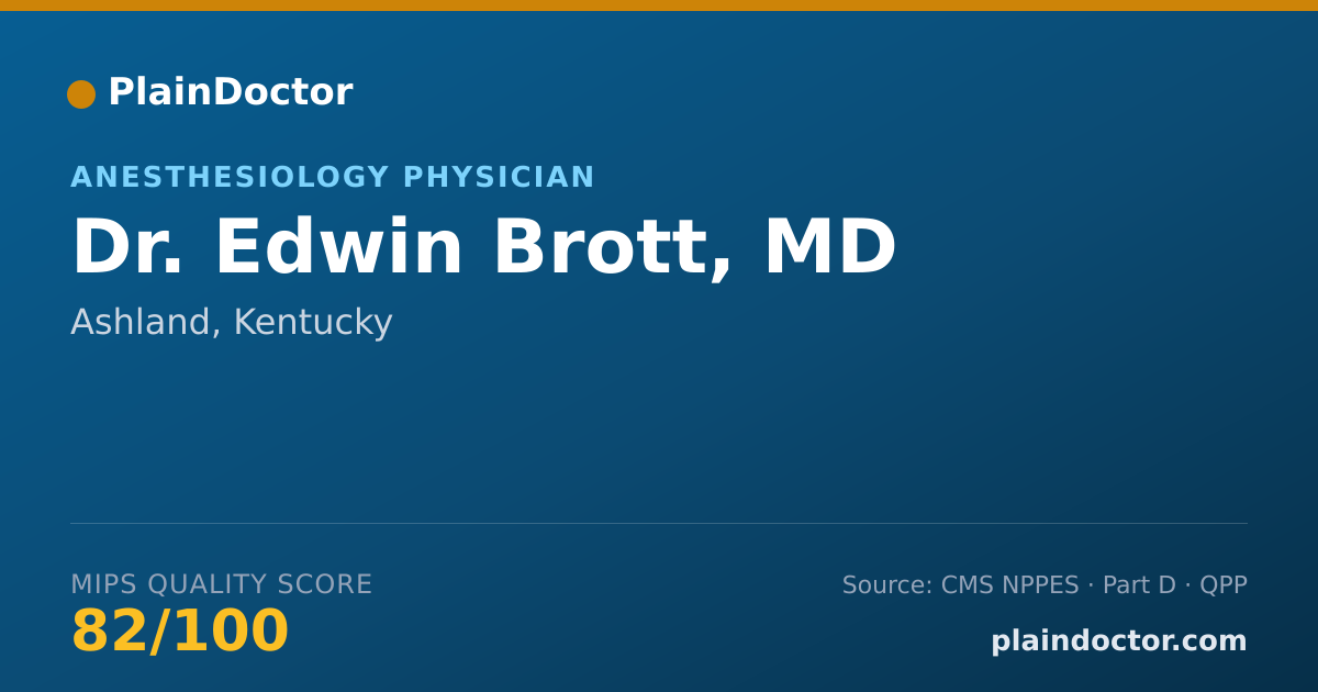 Shareable card for Edwin Brott, MD - Anesthesiology Physician, Ashland, KY