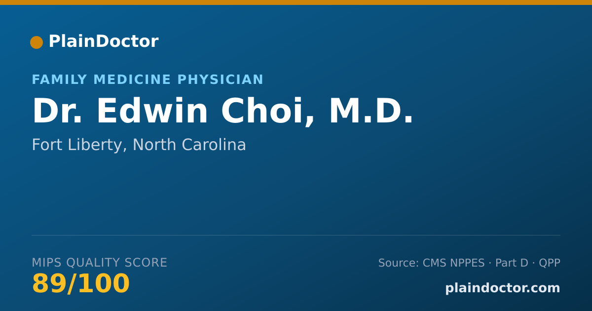 Shareable card for Edwin Choi, M.D. - Family Medicine Physician, Fort Liberty, NC