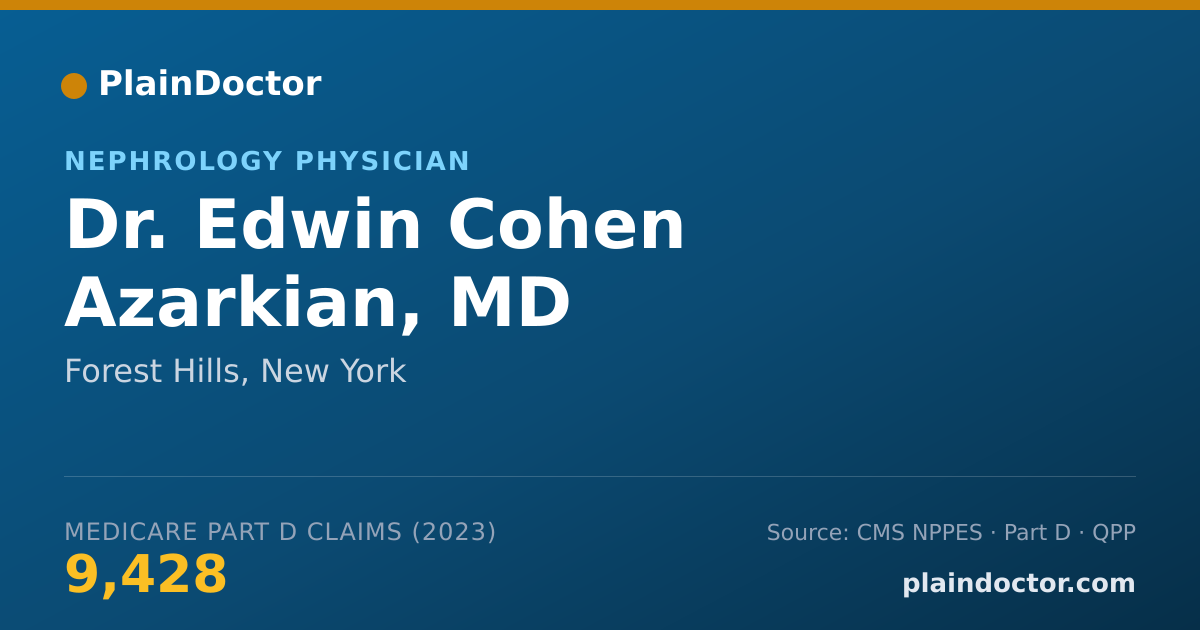 Shareable card for Edwin Cohen Azarkian, MD - Nephrology Physician, Forest Hills, NY