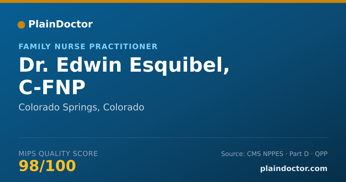 Shareable card for Edwin Esquibel, C-FNP - Family Nurse Practitioner, Colorado Springs, CO