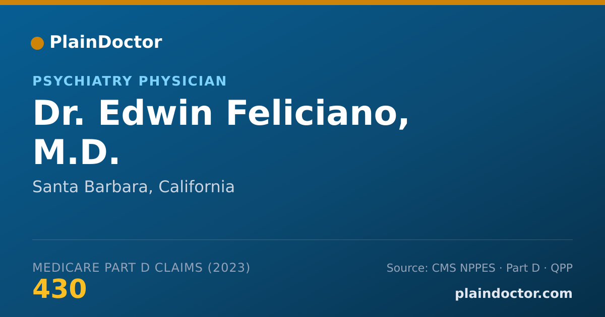 Shareable card for Edwin Feliciano, M.D. - Psychiatry Physician, Santa Barbara, CA