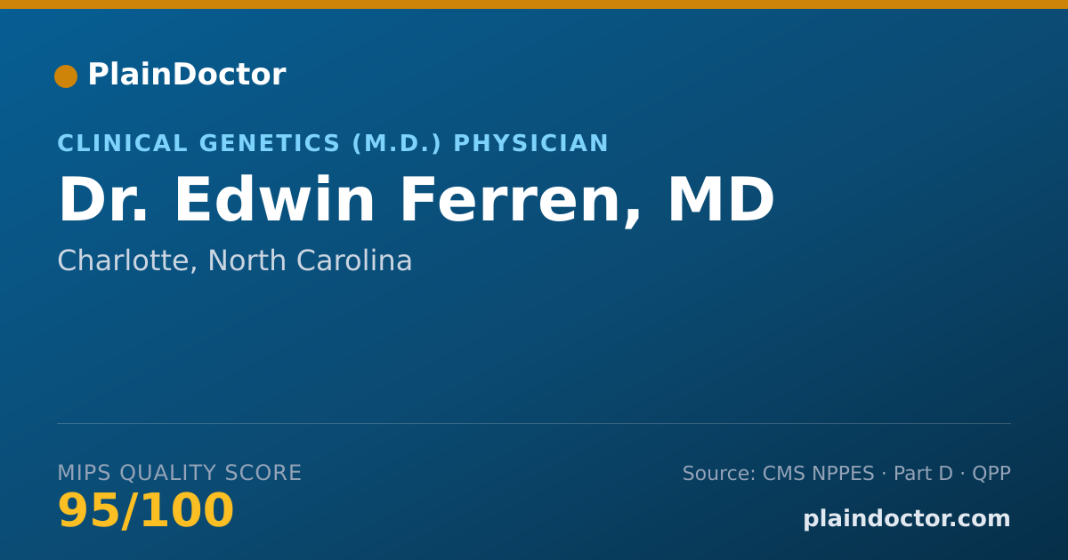 Shareable card for Edwin Ferren, MD - Clinical Genetics (M.D.) Physician, Charlotte, NC