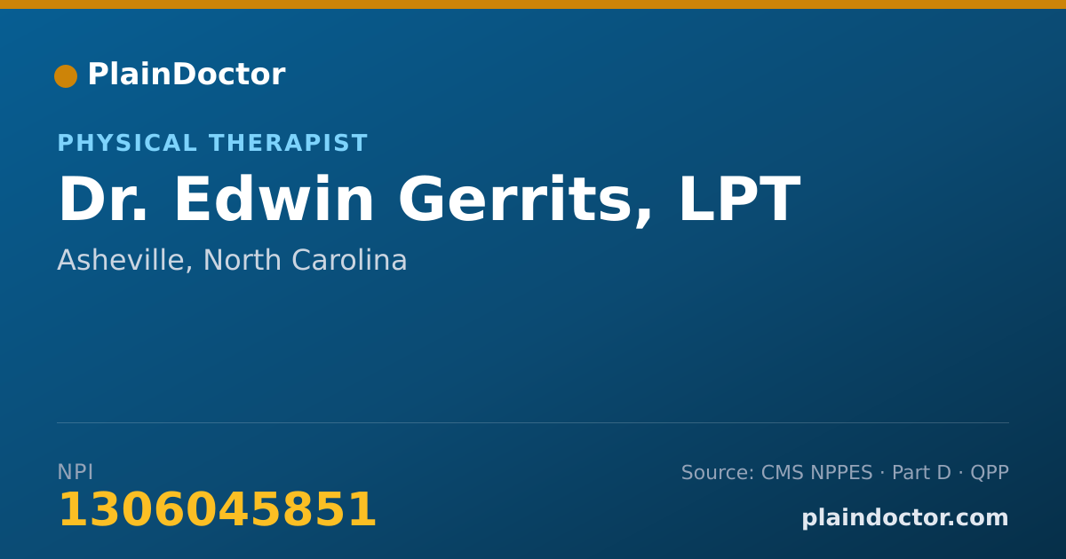 Shareable card for Edwin Gerrits, LPT - Physical Therapist, Asheville, NC
