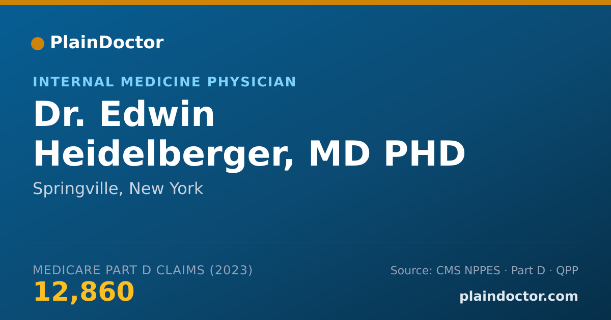Shareable card for Edwin Heidelberger, MD PHD - Internal Medicine Physician, Springville, NY