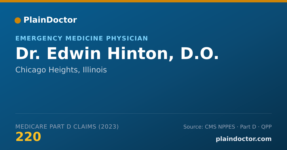 Shareable card for Edwin Hinton, D.O. - Emergency Medicine Physician, Chicago Heights, IL