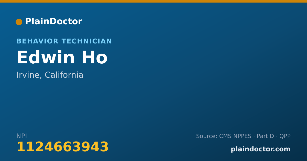 Shareable card for Edwin Ho - Behavior Technician, Irvine, CA