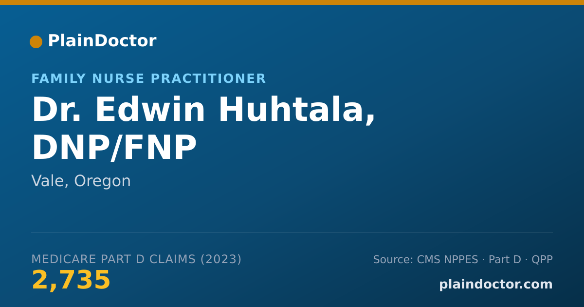 Shareable card for Edwin Huhtala, DNP/FNP - Family Nurse Practitioner, Vale, OR
