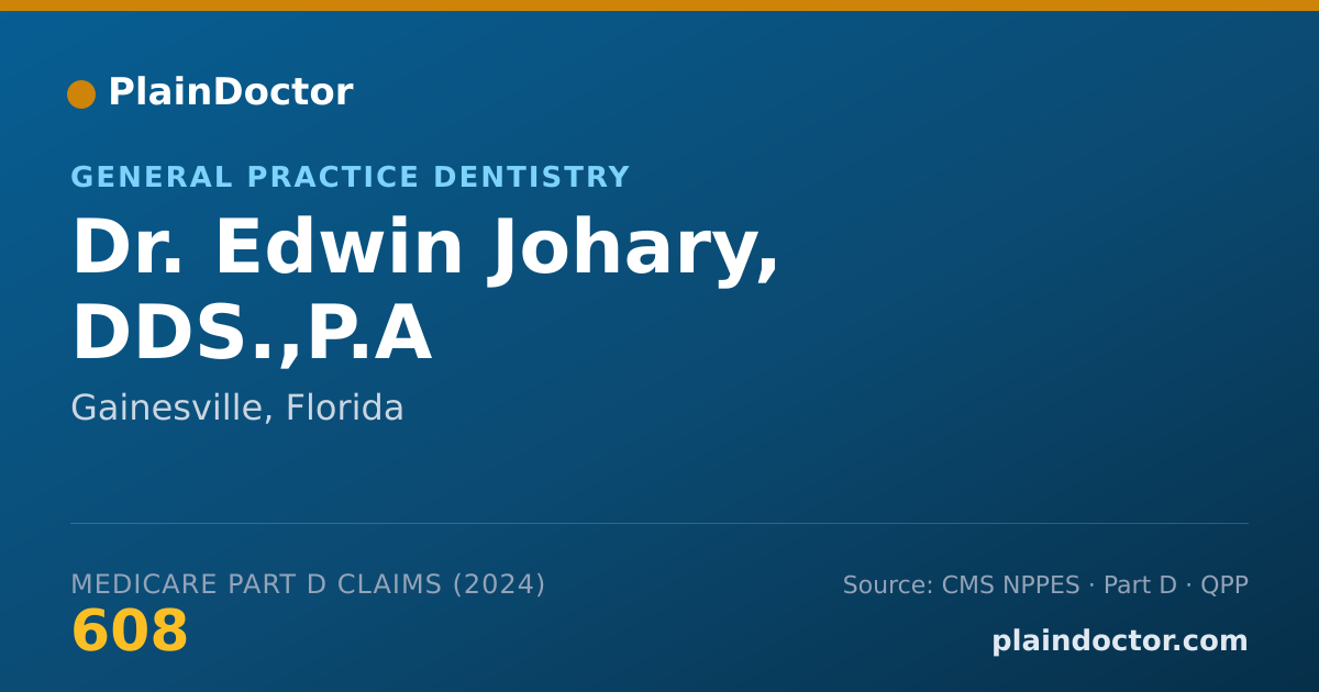 Shareable card for Edwin Johary, DDS.,P.A - General Practice Dentistry, Gainesville, FL