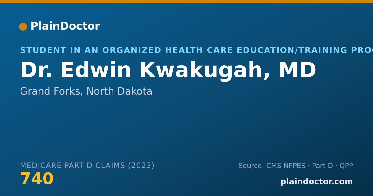Shareable card for Edwin Kwakugah, MD - Student in an Organized Health Care Education/Training Program, Grand Forks, ND