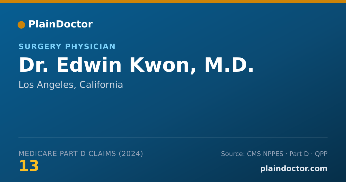 Shareable card for Edwin Kwon, M.D. - Surgery Physician, Los Angeles, CA