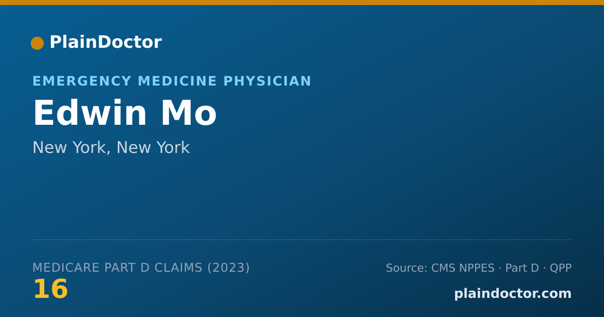 Shareable card for Edwin Mo - Emergency Medicine Physician, New York, NY