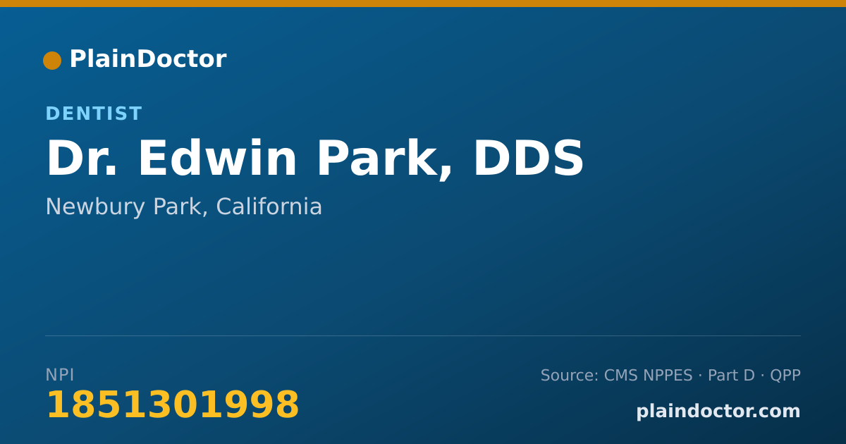 Shareable card for Edwin Park, DDS - Dentist, Newbury Park, CA