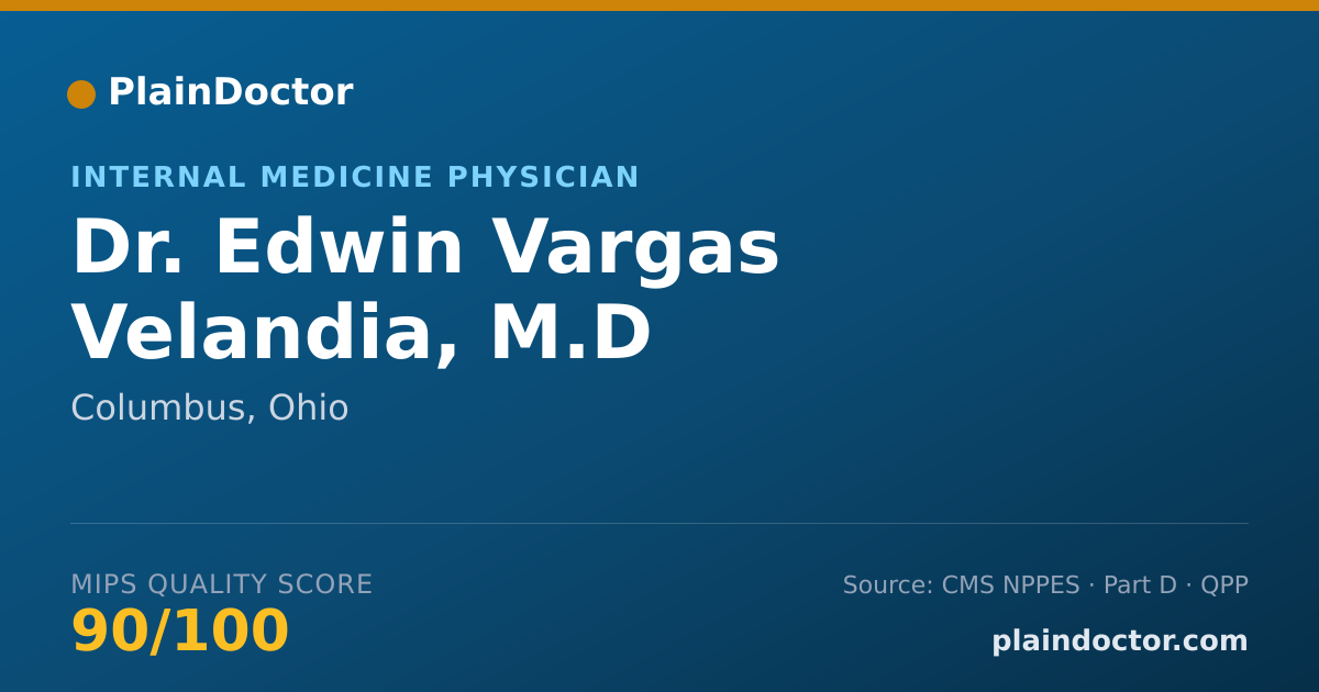 Shareable card for Edwin Vargas Velandia, M.D - Internal Medicine Physician, Columbus, OH