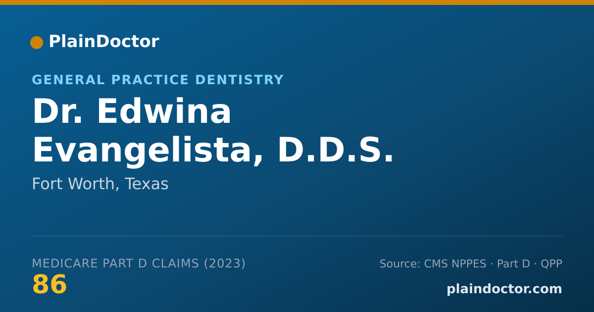 Shareable card for Edwina Evangelista, D.D.S. - General Practice Dentistry, Fort Worth, TX