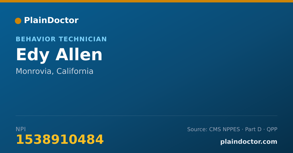 Shareable card for Edy Allen - Behavior Technician, Monrovia, CA