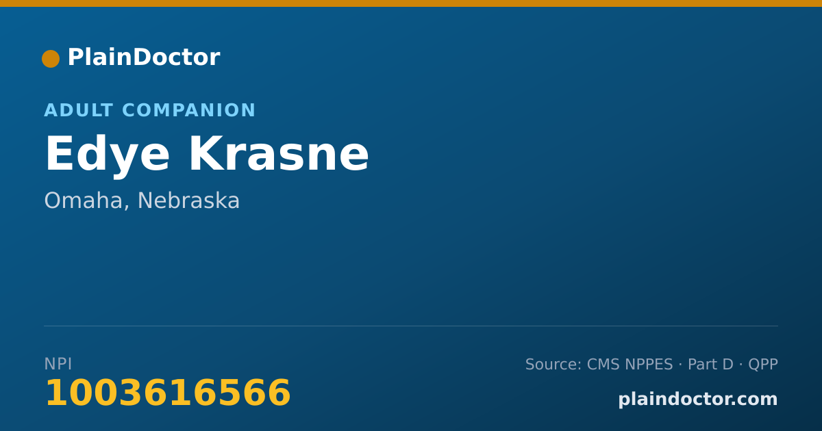 Shareable card for Edye Krasne - Adult Companion, Omaha, NE