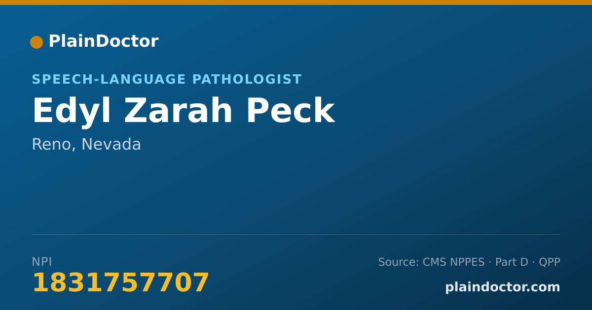 Shareable card for Edyl Zarah Peck - Speech-Language Pathologist, Reno, NV