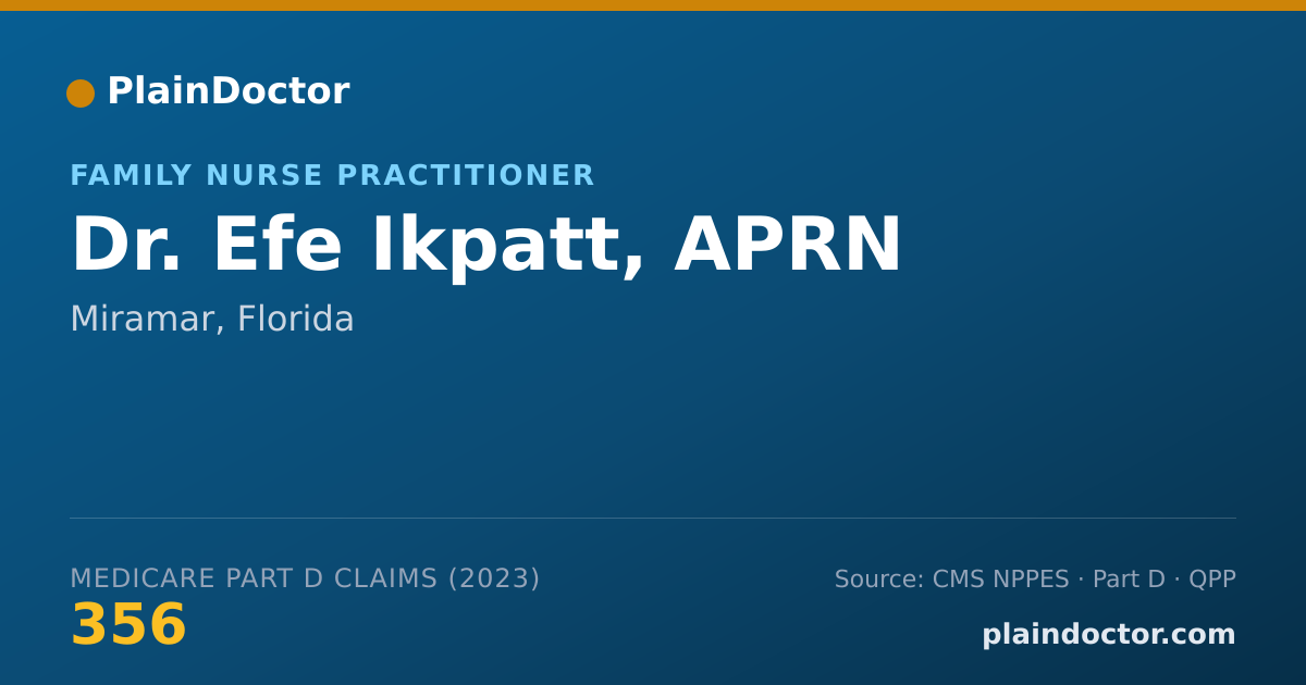 Shareable card for Efe Ikpatt, APRN - Family Nurse Practitioner, Miramar, FL